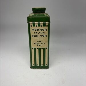 Vintage 1940's Mennen Talcum Powder Tin 4oz